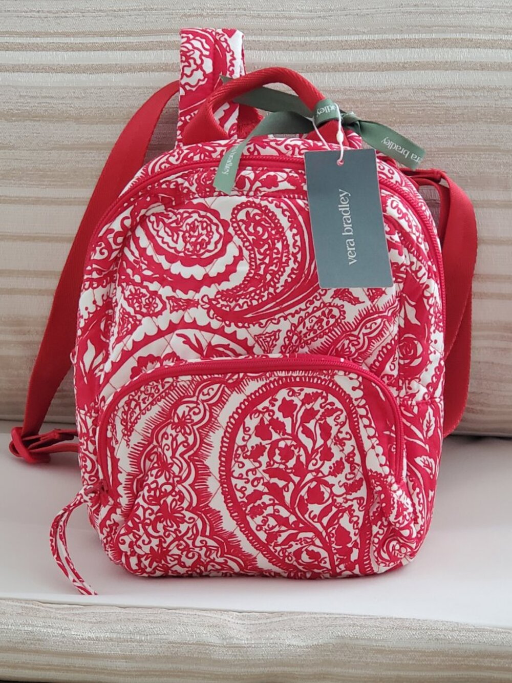 NWT Vera Bradley Mini Banbury Backpack Red Paisley Kay $70 US - $6.99 Shipping